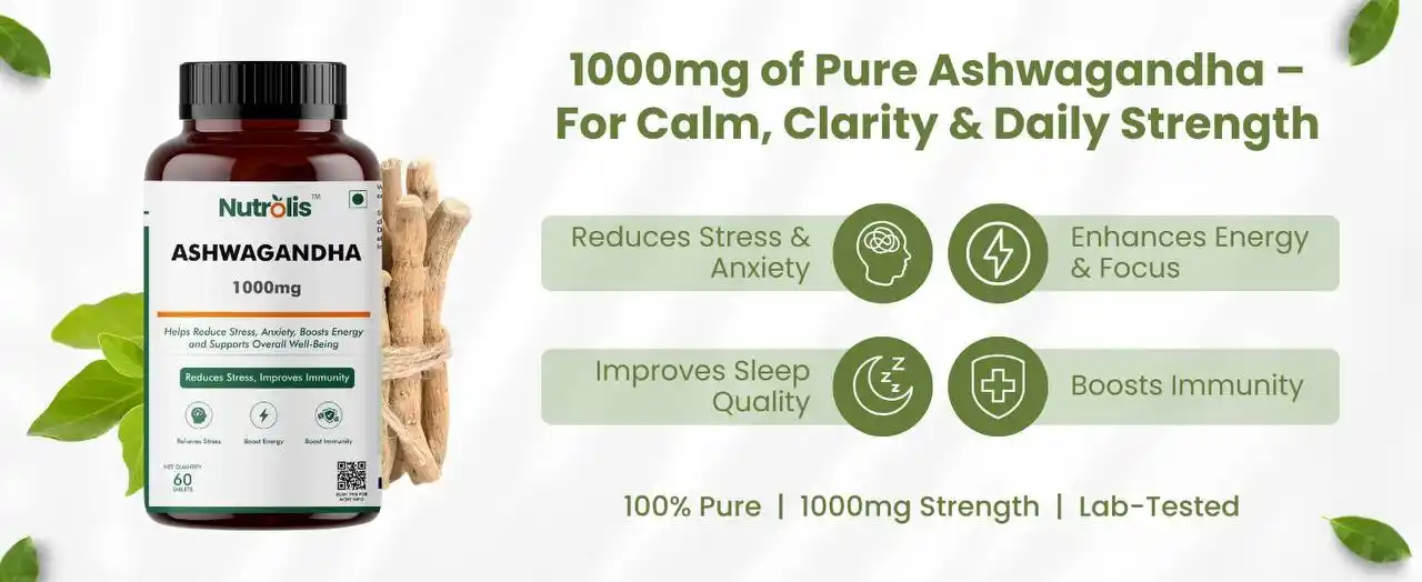 Image from GymDeals Whatsapp: *✅Loot Fast: Apply ₹200 Coupon* *🔥Nutrolis Ashwagandha 1000mg 60 t...
