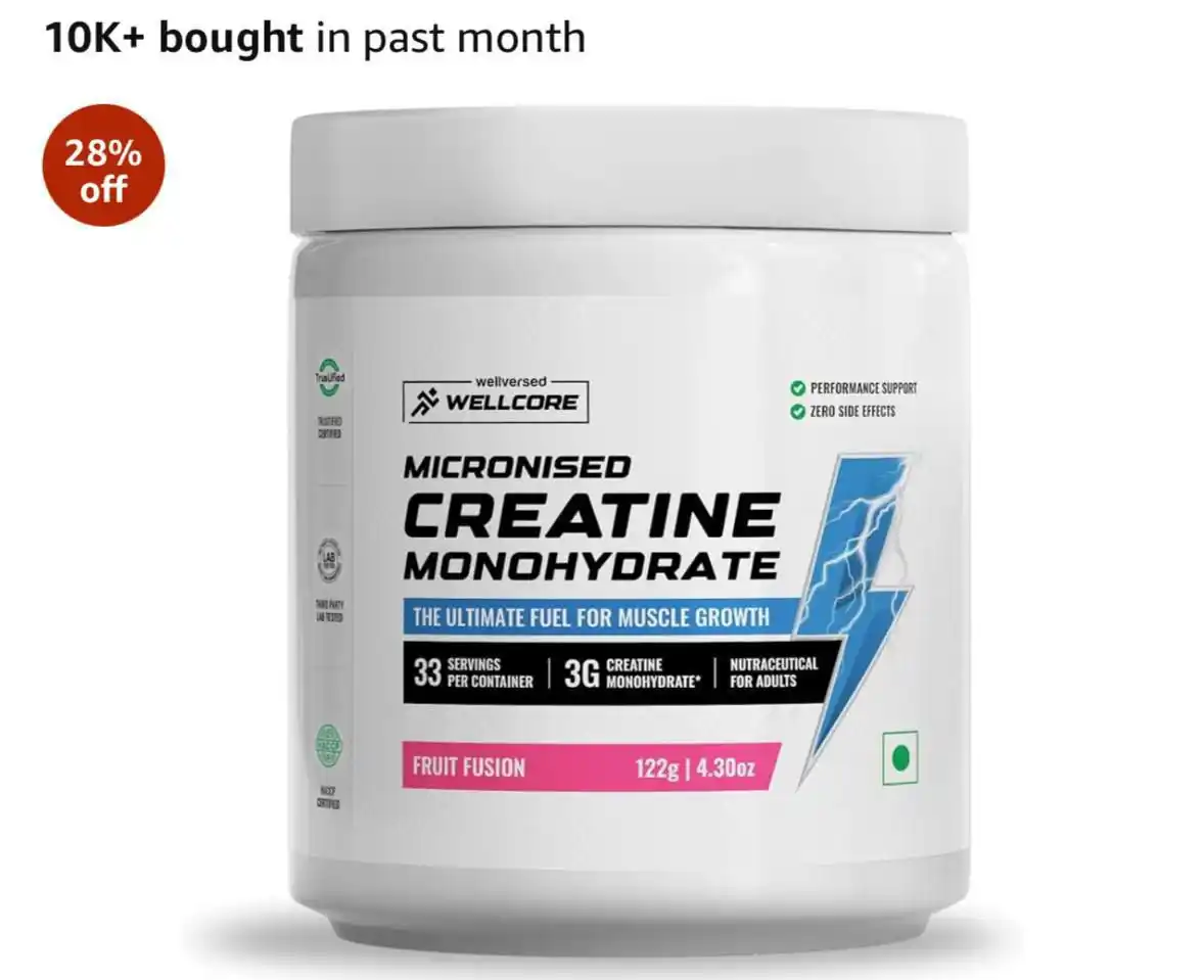 Image from GymDeals Whatsapp: 🔥Loot This: Wellcore Creatine 122g (Fruit Fusion) @ 539/- 🔗: https:...