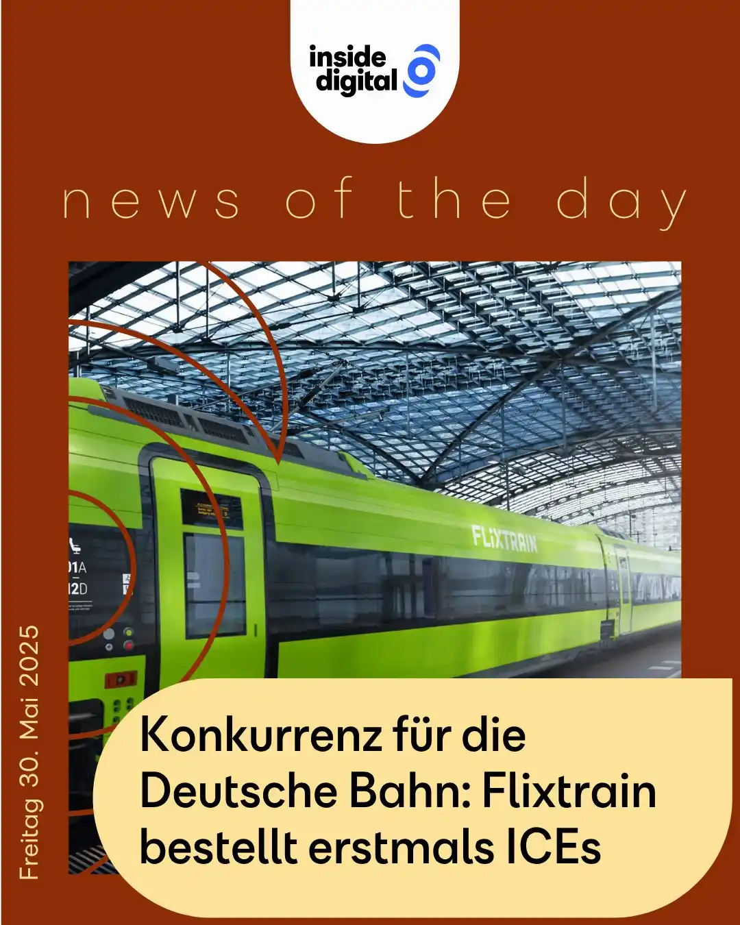 Image from inside digital: newsoftheday: Flixtrain legt nach – und zwar richtig! 🗞️✨ 👉 Der grü...
