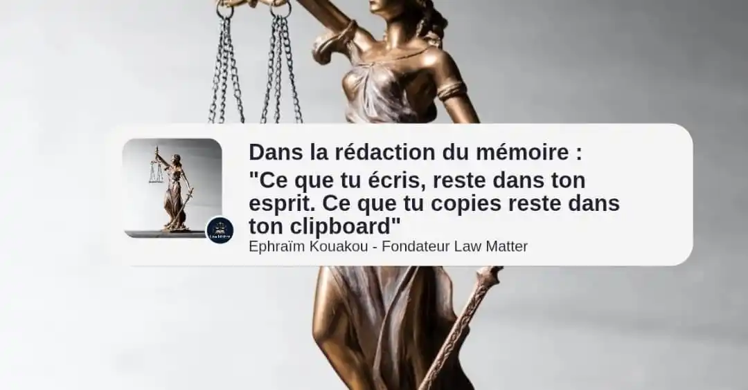 Image from Law Matter: On doit arrêter de faire du copier-coller ? Ephraïm Kouakou WhatsApp...