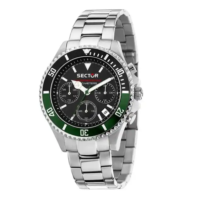 Image from Offerte pazze: 👀 Orologio SECTOR Uomo 230 Cronografo Acciaio Nero/Verde Limited R327...