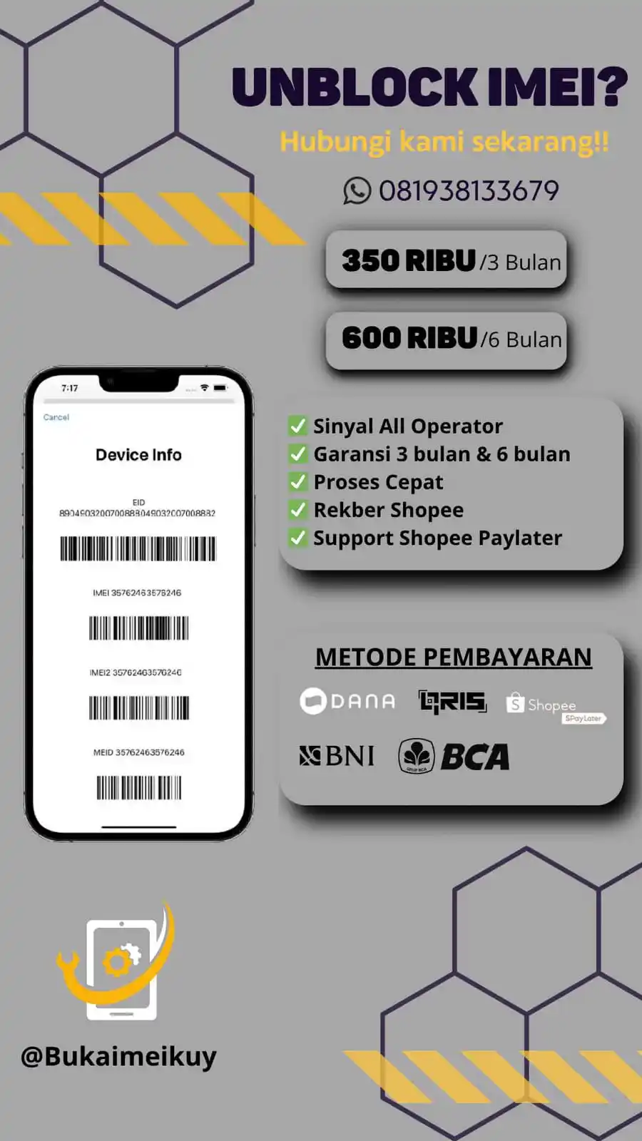 Image from DINIFESS 🐚: *PAID PROMOTE‼️* OPEN OPEN OPEN Hi para pengguna HP ELITE, JARINGAN...