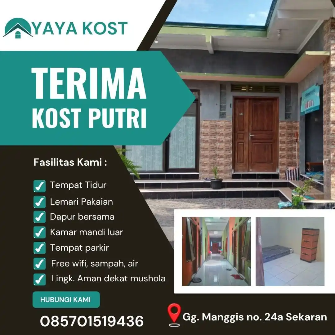 Image from DINIFESS 🐚: *READY KAMAR KOST CEWEK HARIAN* 📍: Sekaran, Gang Manggis No. 24A 🗺️ ...