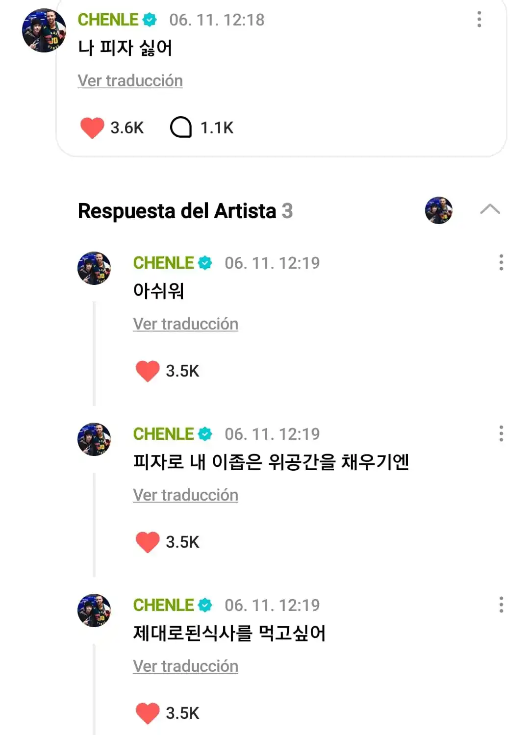 Image from NEO GAY CULTURE | 𐙚 NCT INFO: 🗒️🐬 | *RESPUESTA* `# CHENLE` [25/06/11]  > ⌕ Chenle comentó su publi...