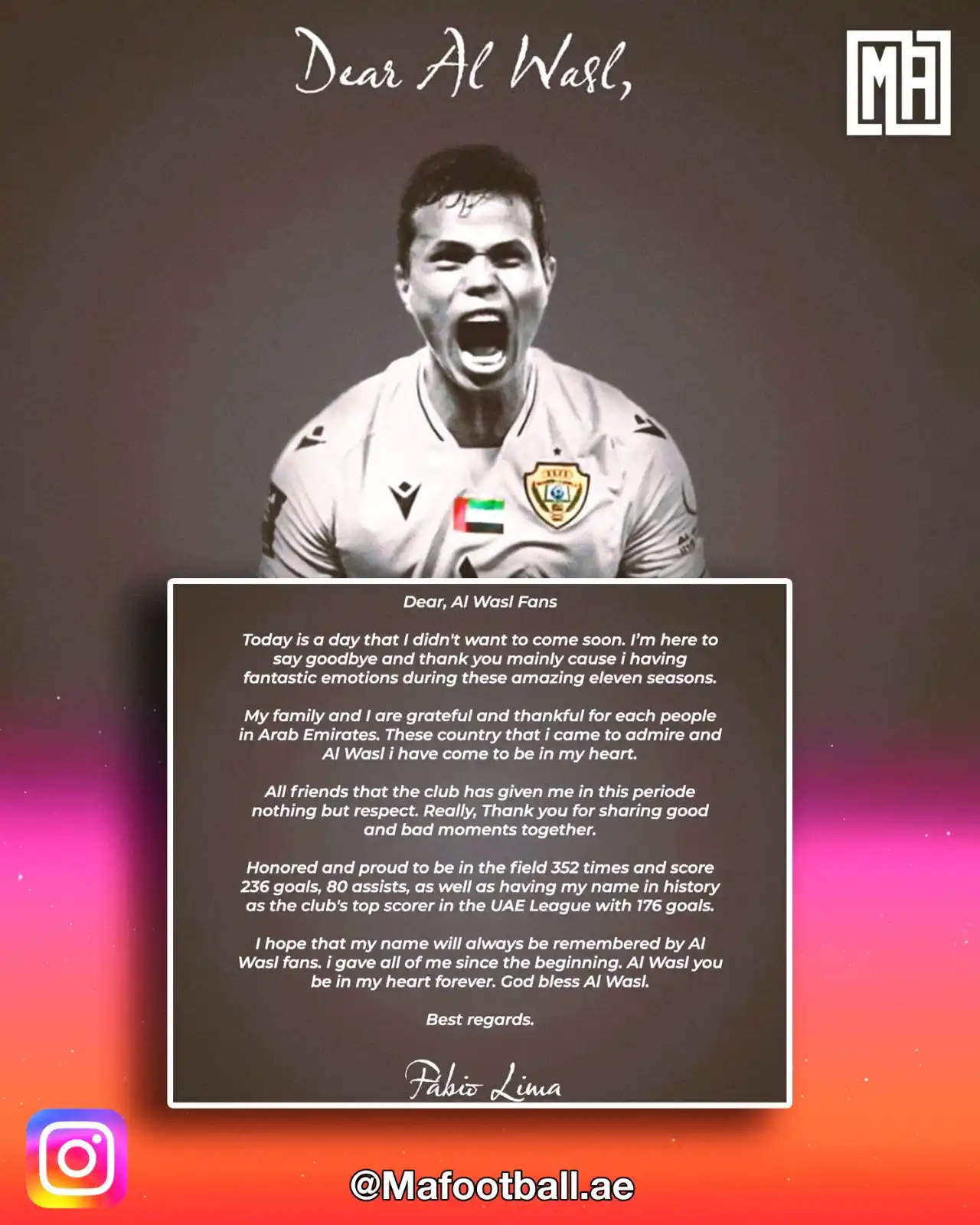 Image from اخبار نادي الوصل: رسمياً ليما خارج الوصل الاسطورة فابيو ليما يعلن خروجه من نادي الوصل ...