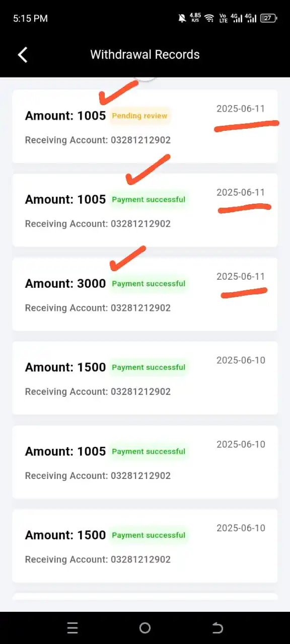 Image from Ride 9M Tech: RupeeRush 🔥  Aj ke 3 Withdrawal Successful received Check date time ✅...