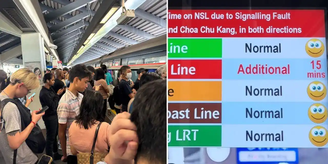 Image from MS News: *SMRT North-South Line suffers signalling fault during morning peak ho...
