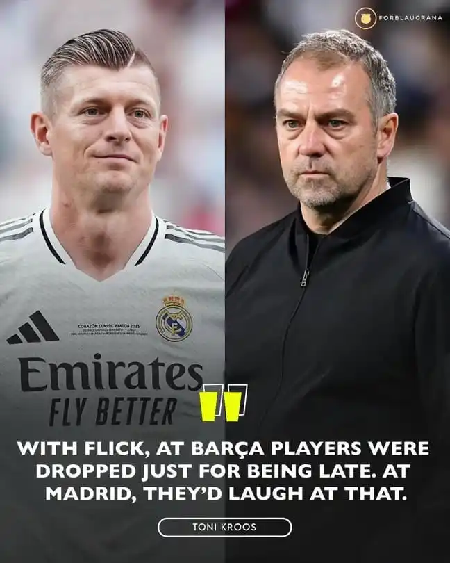 Image from FC BARCELONA💙❤️ ꪊρᦔꪖ𝓽ꫀ𝘴: 🚨🎙️| Toni Kroos: “With Hansi Flick, some players were excluded from ...