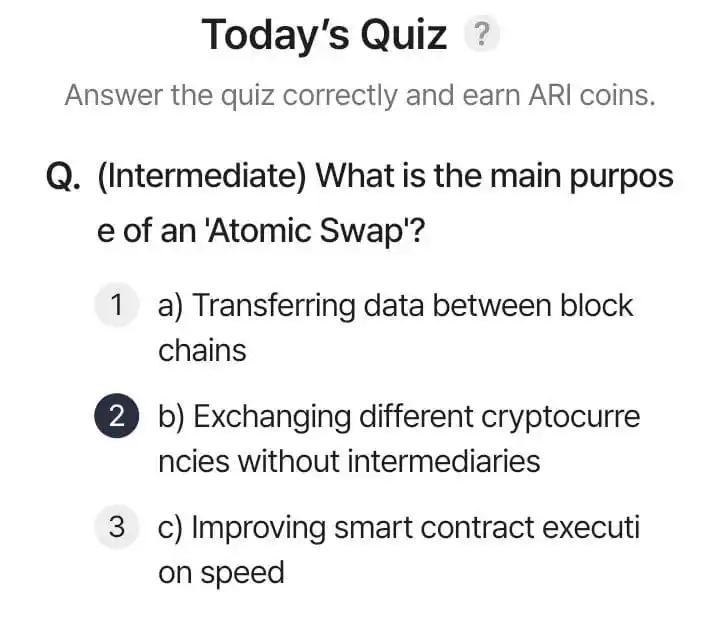 Image from 𝐅𝐑𝐄𝐄 𝐌𝐈𝐍𝐈𝐍𝐆 ⛏️𝐏𝐑𝐎𝐉𝐄𝐂𝐓𝐒 ✔︎: *AriChain (Ari Wallet) Daily Quiz*  🗓️Date: 10 June 2025 🎁 Reward: 3...