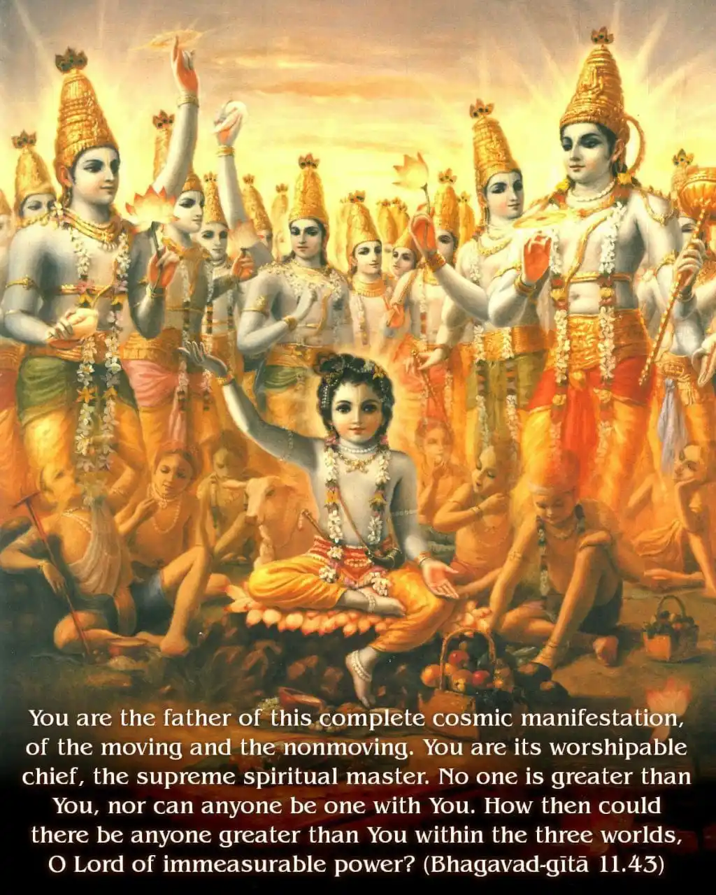 Image from ISKCON BHOPAL BYC: Bhagavad Gita 11.43 पितासि लोकस्य चराचरस्य त्वमस्य पूज्यश्च गुरुर्गरी...