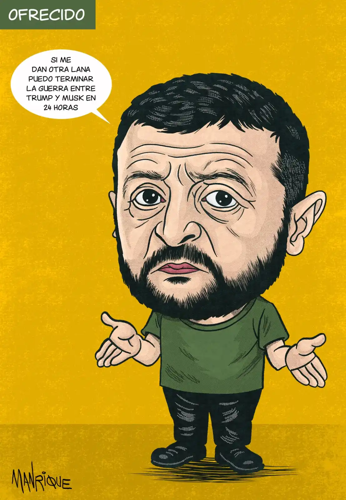 Image from Luces del Siglo: Cartón | 🟢💵 | ¡Zelenski se ofrece hasta para calmar a Musk y Trump! ...