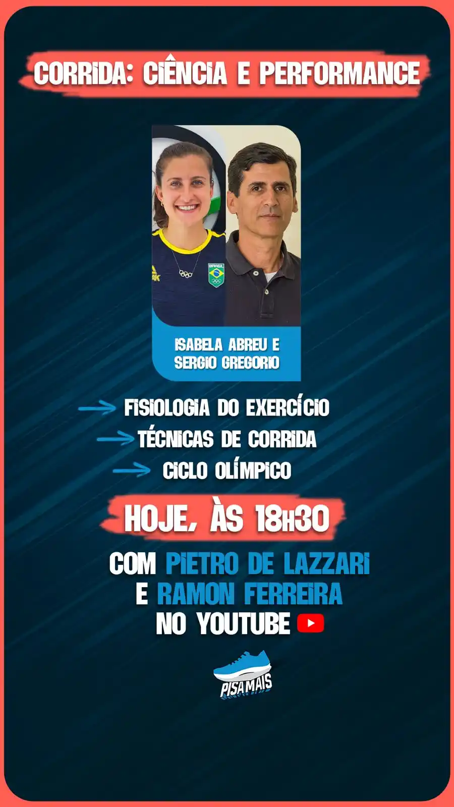 Image from Programa Pisa Mais : *Corrida, fisiologia do exercício, nutrição, olimpíada e muito mais!*�...