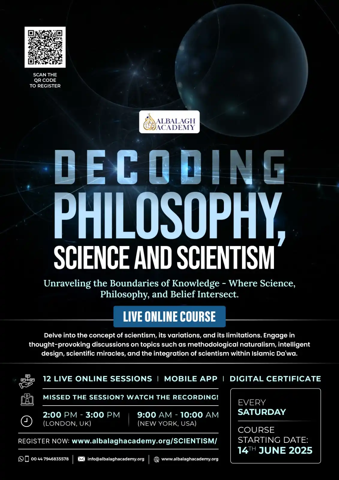 Image from AL BALAGH ACADEMY: 🔰 *Decoding Philosophy, Science, and Scientism (New Online Course)* �...