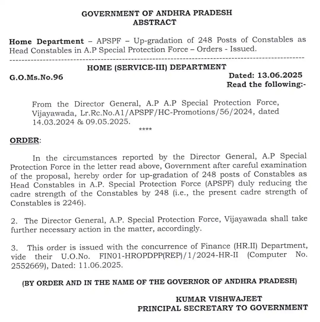 Image from Kadapa Heart Beats: *ఏపీ స్పెషల్ ప్రొటెక్షన్ ఫోర్స్ (APSP) లో 248 మంది పోలీస్ కానిస్టేబుల్...