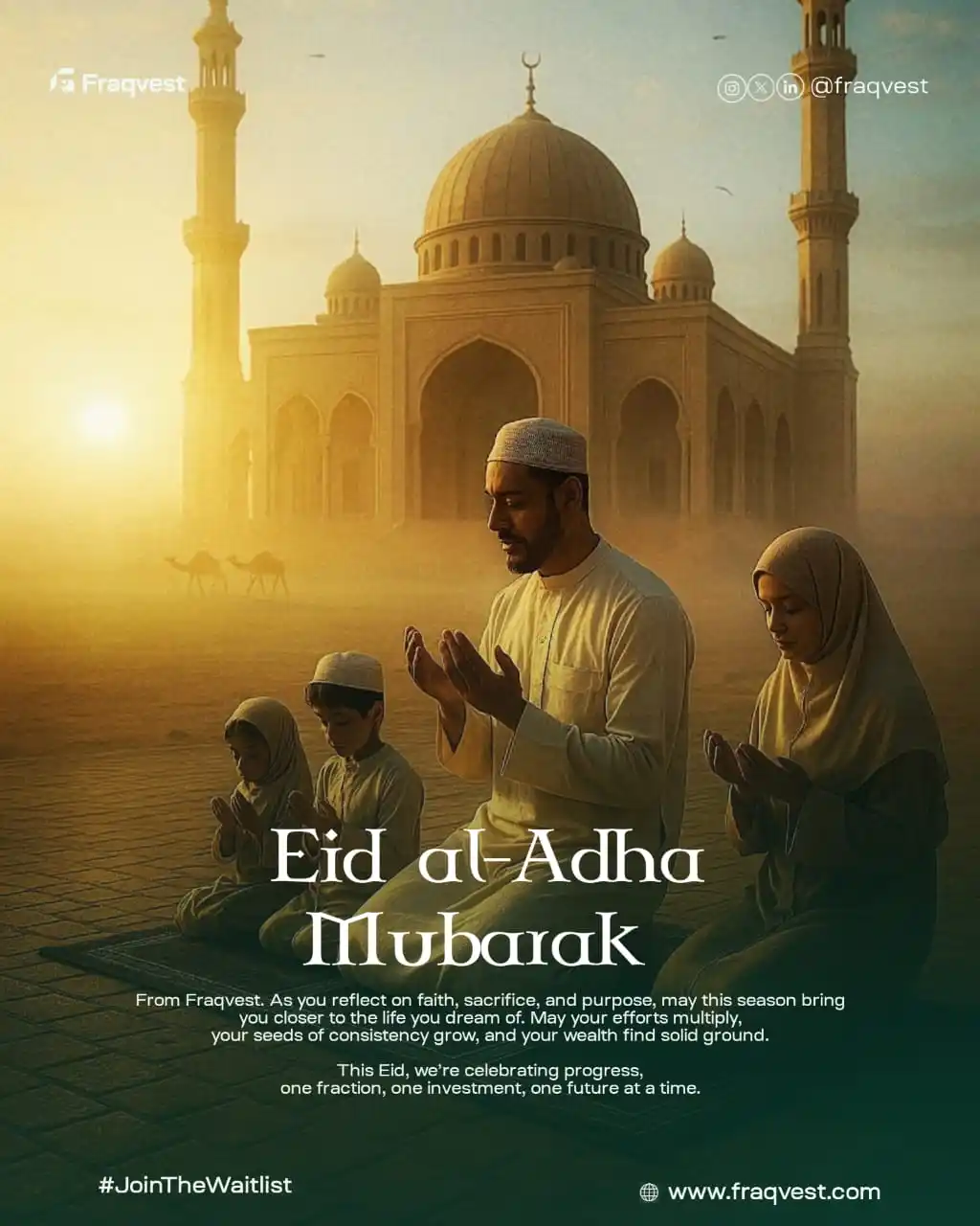 Image from Fraqvestors: 🌙 Eid al-Adha Mubarak from Fraqvest! This season, we’re reflecting on...