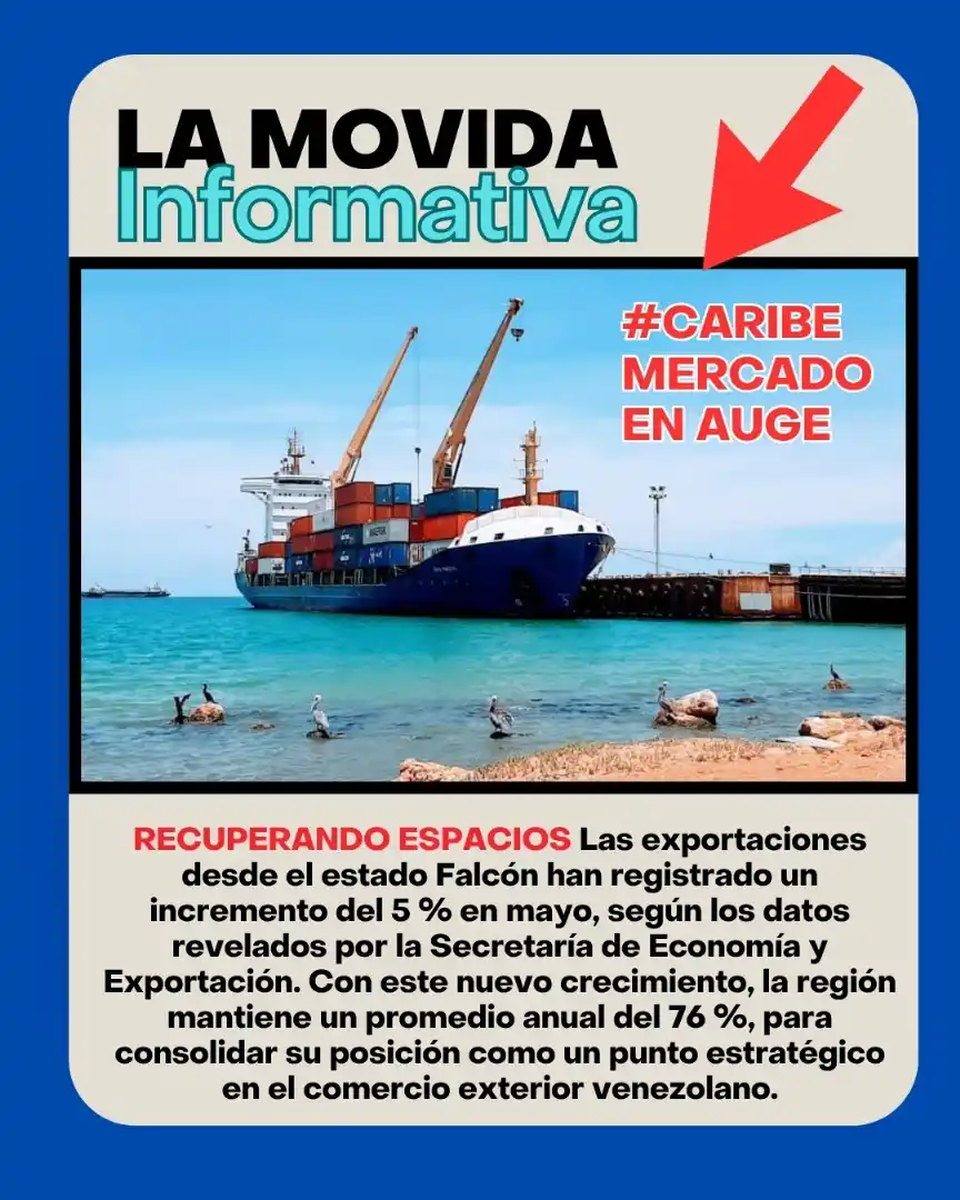 Image from DIFUSION NOTICIAS VENEZUELA: 🎤🚨📢📰🗞️📻📺 *Exportaciones desde Falcón a Bonaire, Aruba y Curazao...