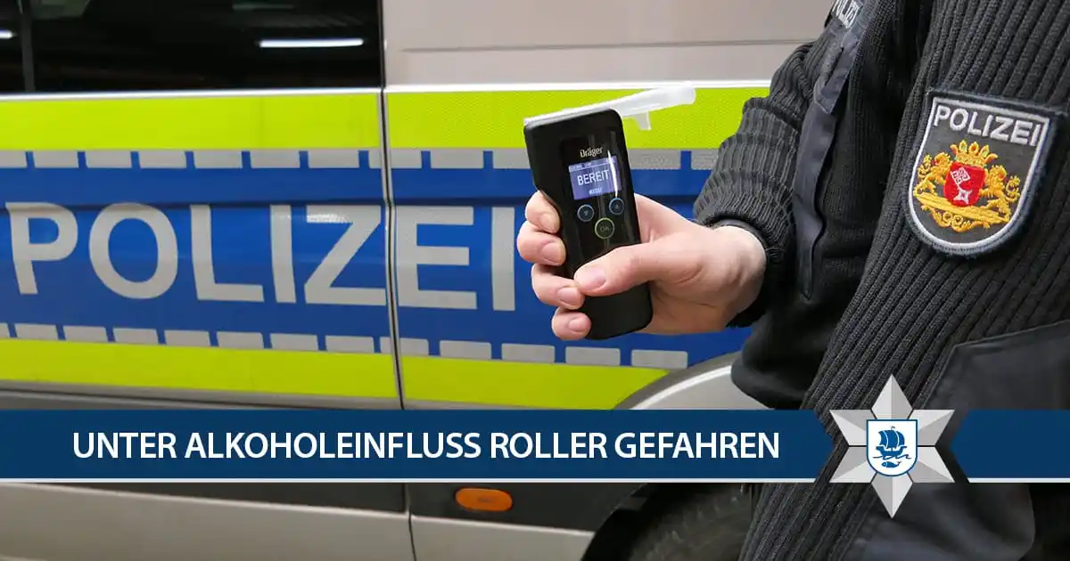 Image from Polizei Bremerhaven: In Bremerhaven-Geestemünde war am Mittwochabend ein Rollerfahrer aufgr...