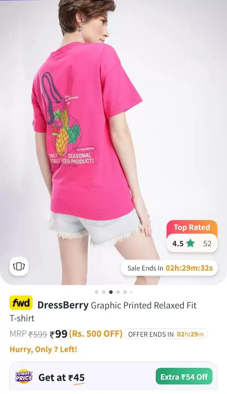Image from Flipkart Loot Deals ✅: 🔥lootO 45rs tshirt https://mynt.ro/7cm8FWZy...