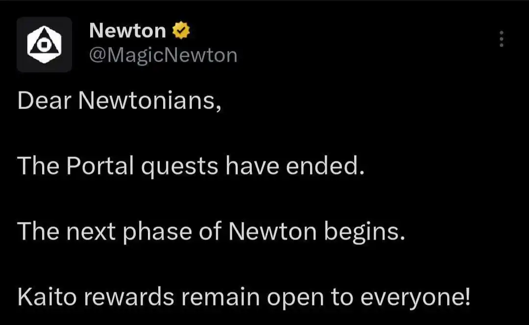 Image from ๐
๐๐๐ ๐๐๐๐๐๐ โ๏ธ๐๐๐๐๐๐๐๐ โ๏ธ: *๐ Magic Newton Airdrop โ The Portal quests have Ended โ๏ธ* *The ne...