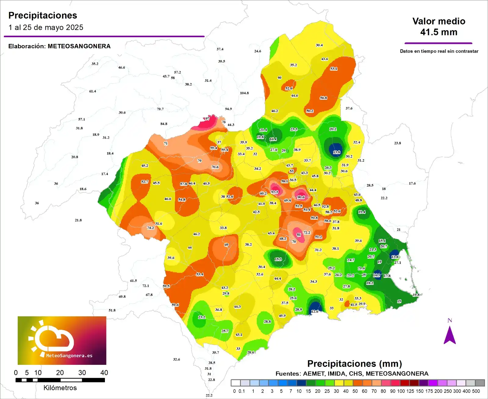 Image from MeteoSangonera: No esperamos más lluvias en la Región en lo que queda de mes de mayo. ...