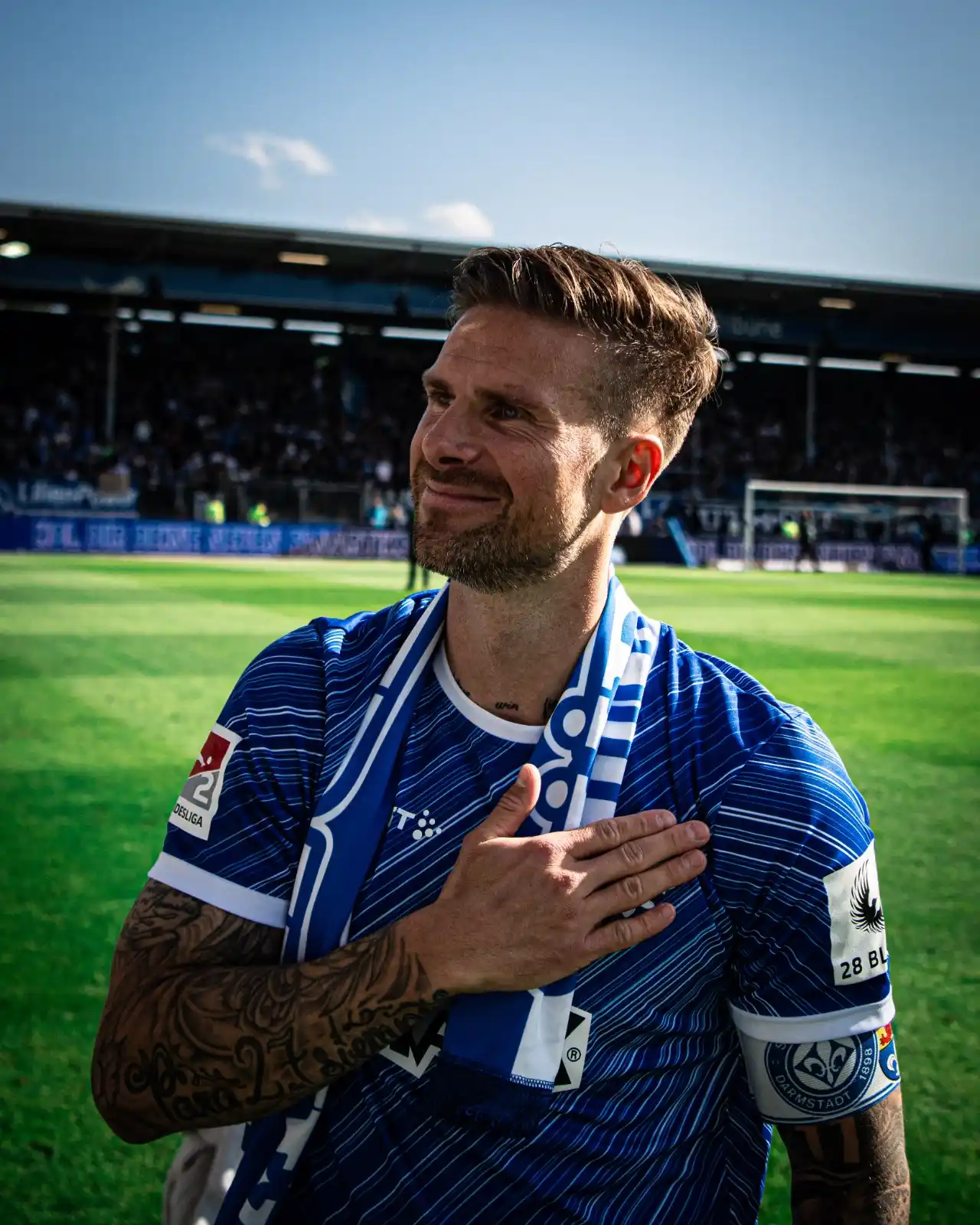 Image from SV Darmstadt 98: *Tobias Kempe* 💙💬: "Das waren Emotionen pur. Der heutige Tag war unb...