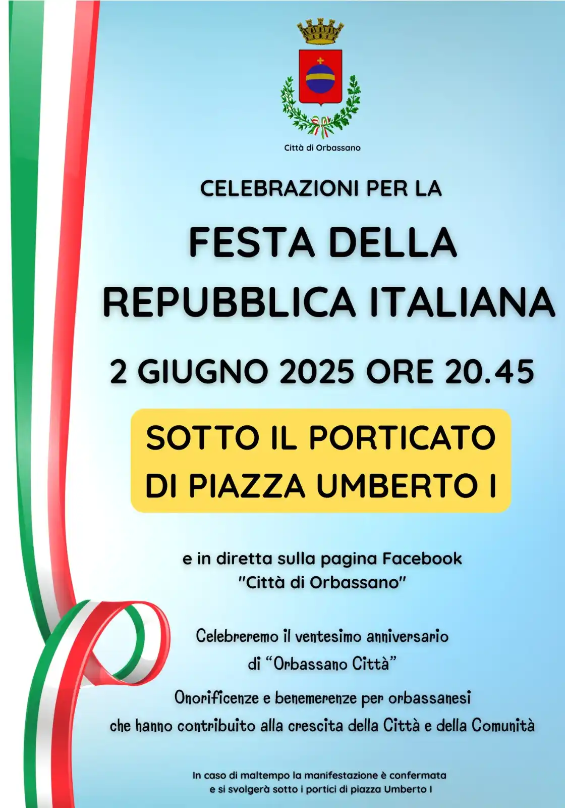 Image from Cittร di Orbassano: ๐ฃ๐ฃ ๐๐ง๐ง๐๐ก๐ญ๐๐ข๐ก๐! ๐ฃ๐ฃ Causa il previsto maltempo, ๐น๐ฒ ๐ฐ๐ฒ๏ฟฝ...