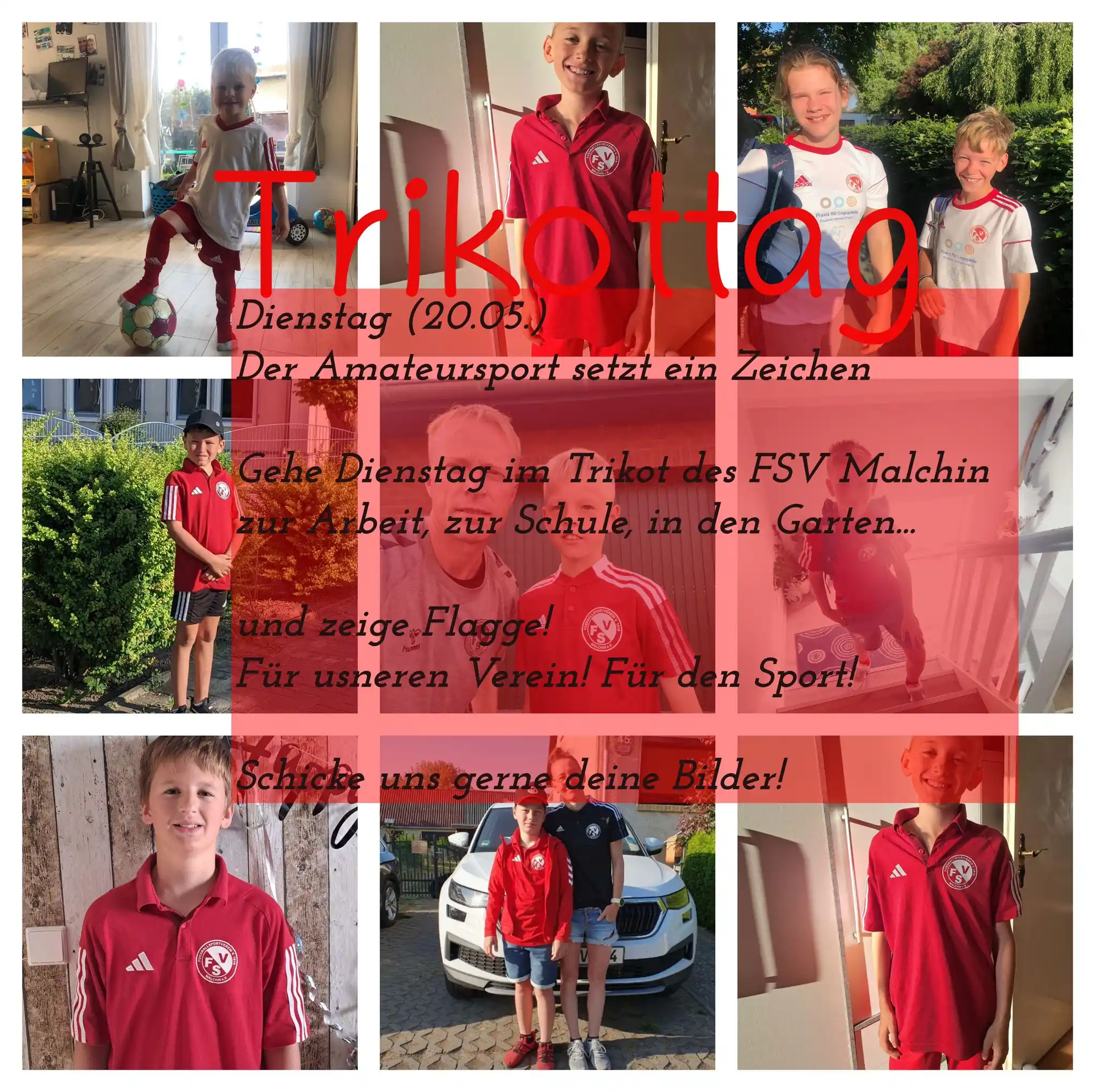 Image from FSV Malchin ▶️ Wir1919er: Dienstag ist Trikot-Tag 🔴⚪️ Egal ob Schule, Kindergarten oder Arbeit...