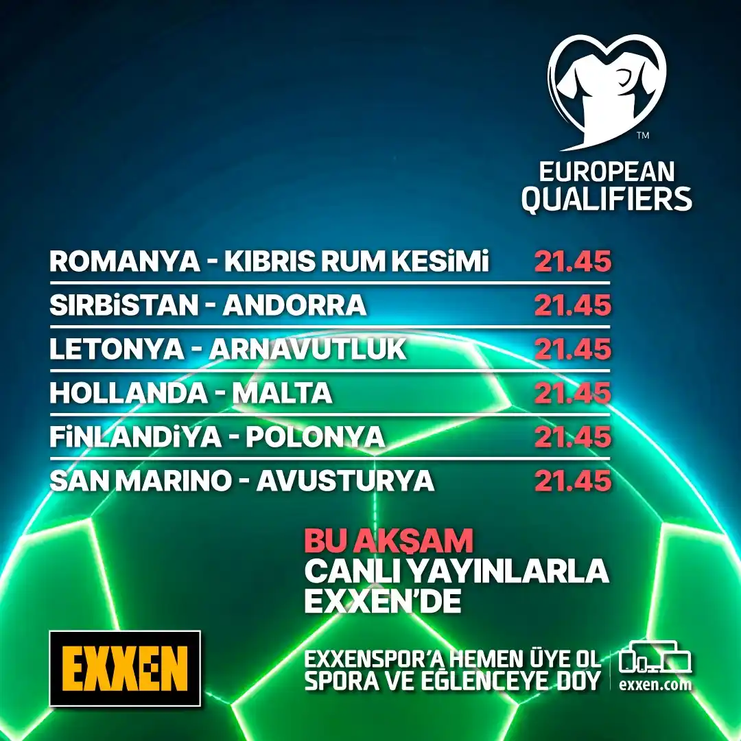 Image from EXXEN: Dünya Kupası Elemeleri 6 Haziran, 10 Haziran tarihleri arasında canlı ...