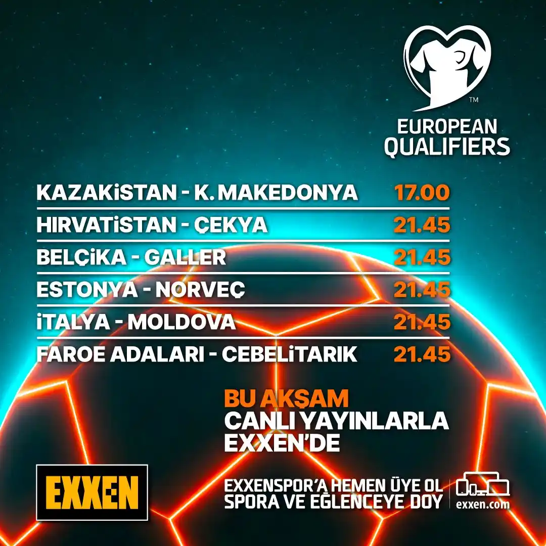 Image from EXXEN: Dünya Kupası Elemeleri 6 Haziran, 10 Haziran tarihleri arasında canlı ...