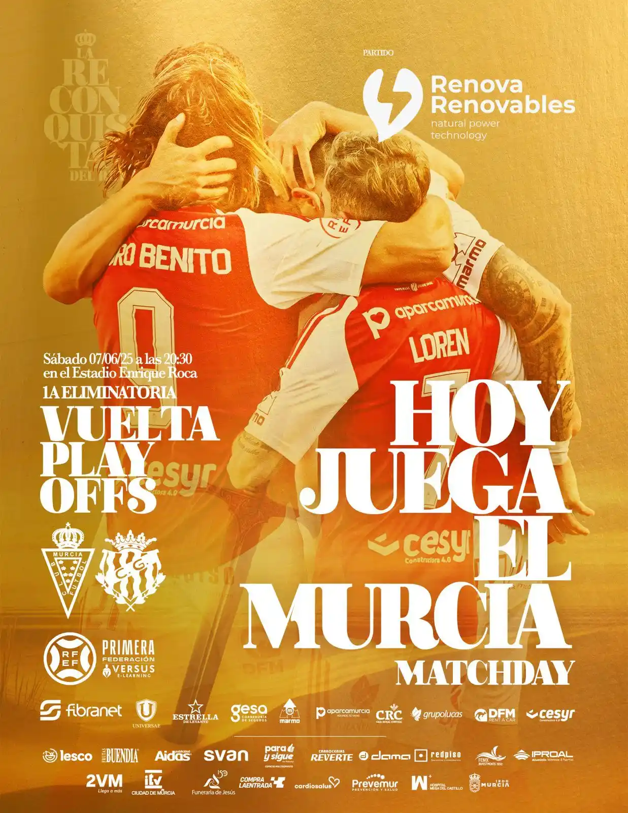 Image from Real Murcia C.F.: 🔴⚪️ ¡Es 𝐄𝐋 𝐃𝐈́𝐀! ¡𝐇𝐎𝐘 𝐉𝐔𝐄𝐆𝐀 𝐄𝐋 𝐌𝐔𝐑𝐂𝐈𝐀!  ⚔️ <a cl...