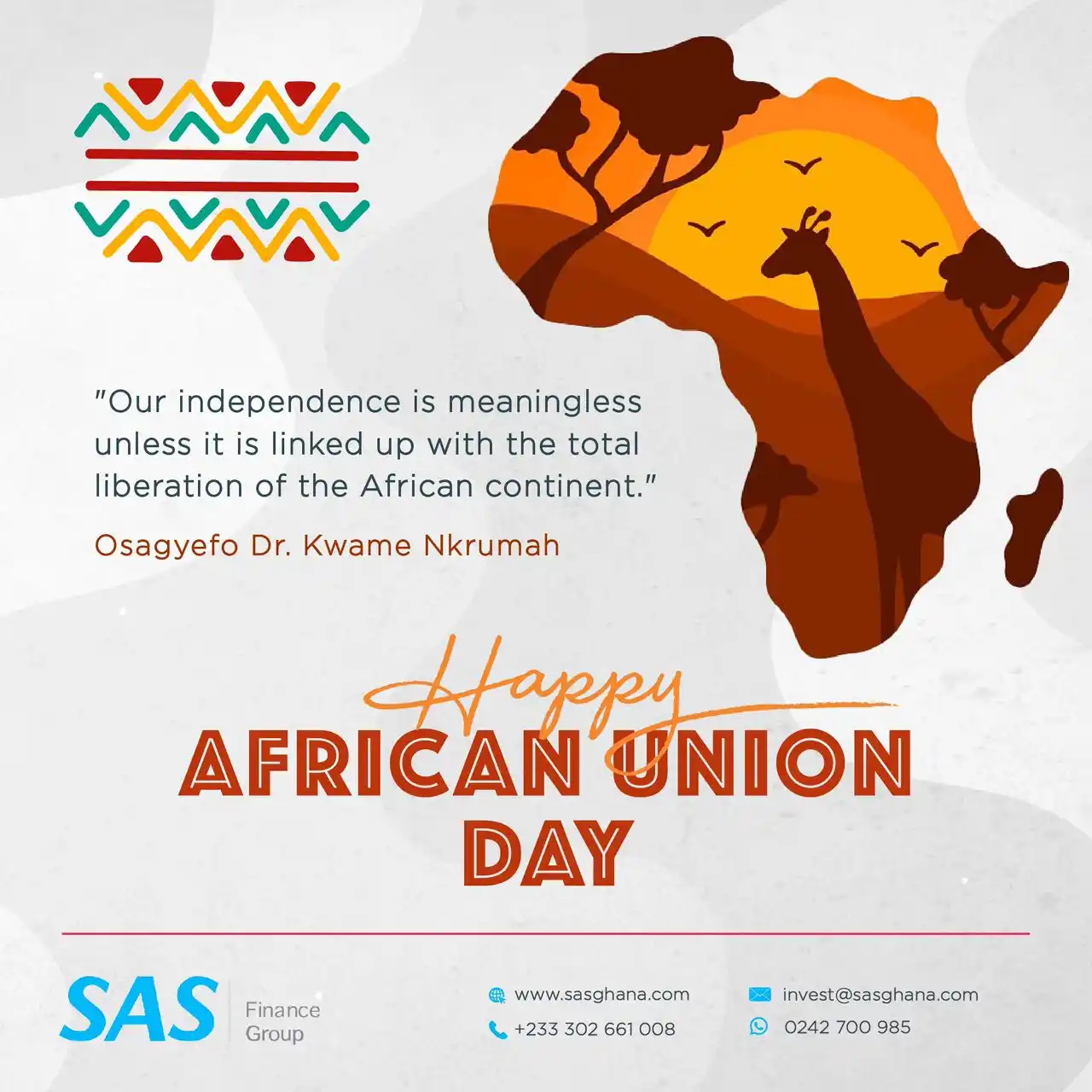 Image from SAS Finance Group: Happy African Union Day! <a class="text-blue-500 hover:underline curso...