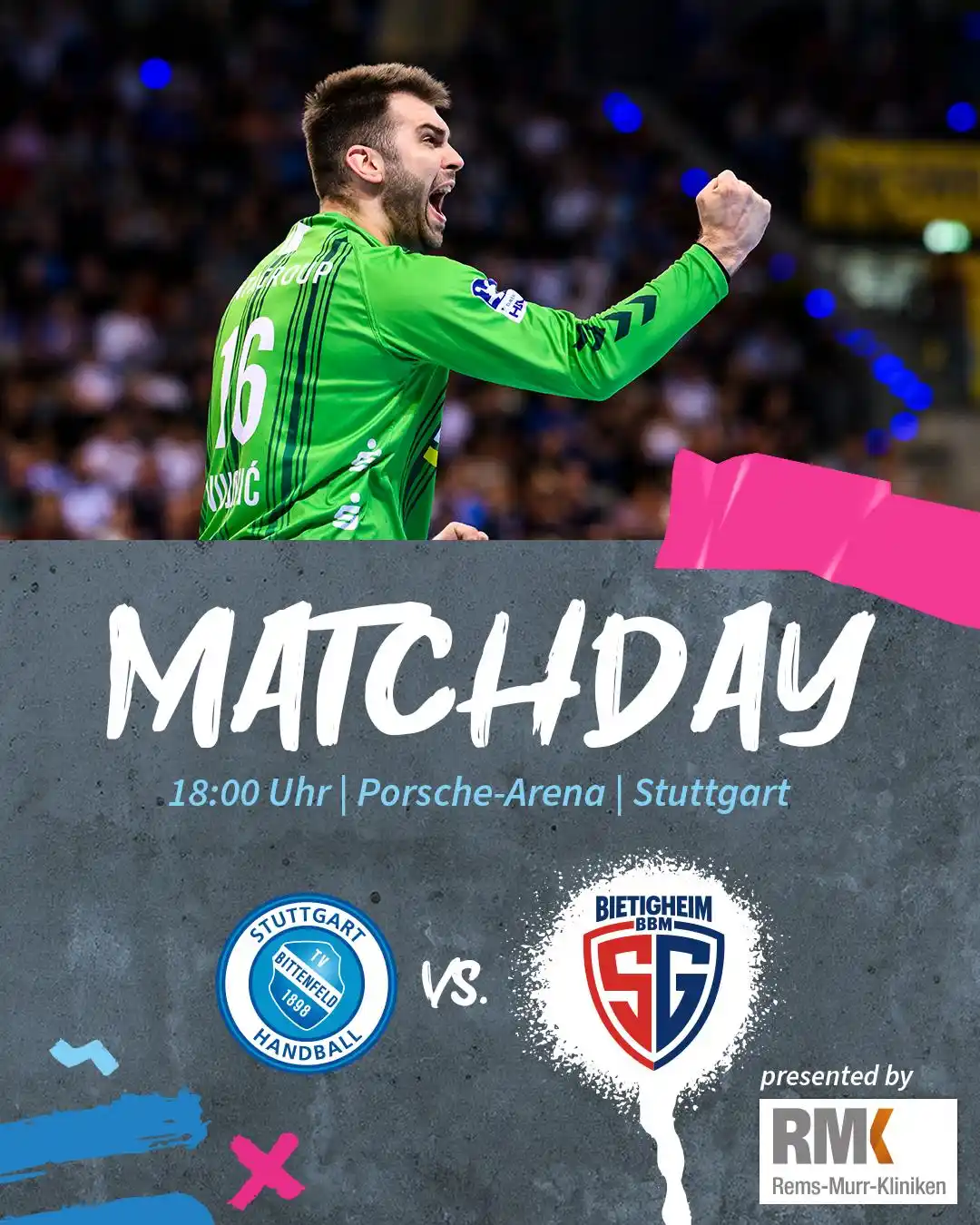 Image from TVB Stuttgart: Heimspiel. Derby. Abstiegskampf. 💥 🆚 SG BBM Bietigheim 📍Porsche-A...
