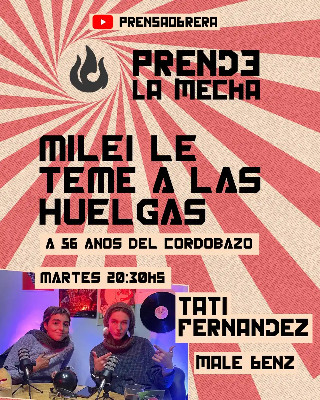 Image from Prensa Obrera: 🔥 *MILEI LE TEME A LAS HUELGAS* _A 56 años del Cordobazo_ ¿Y si _pre...