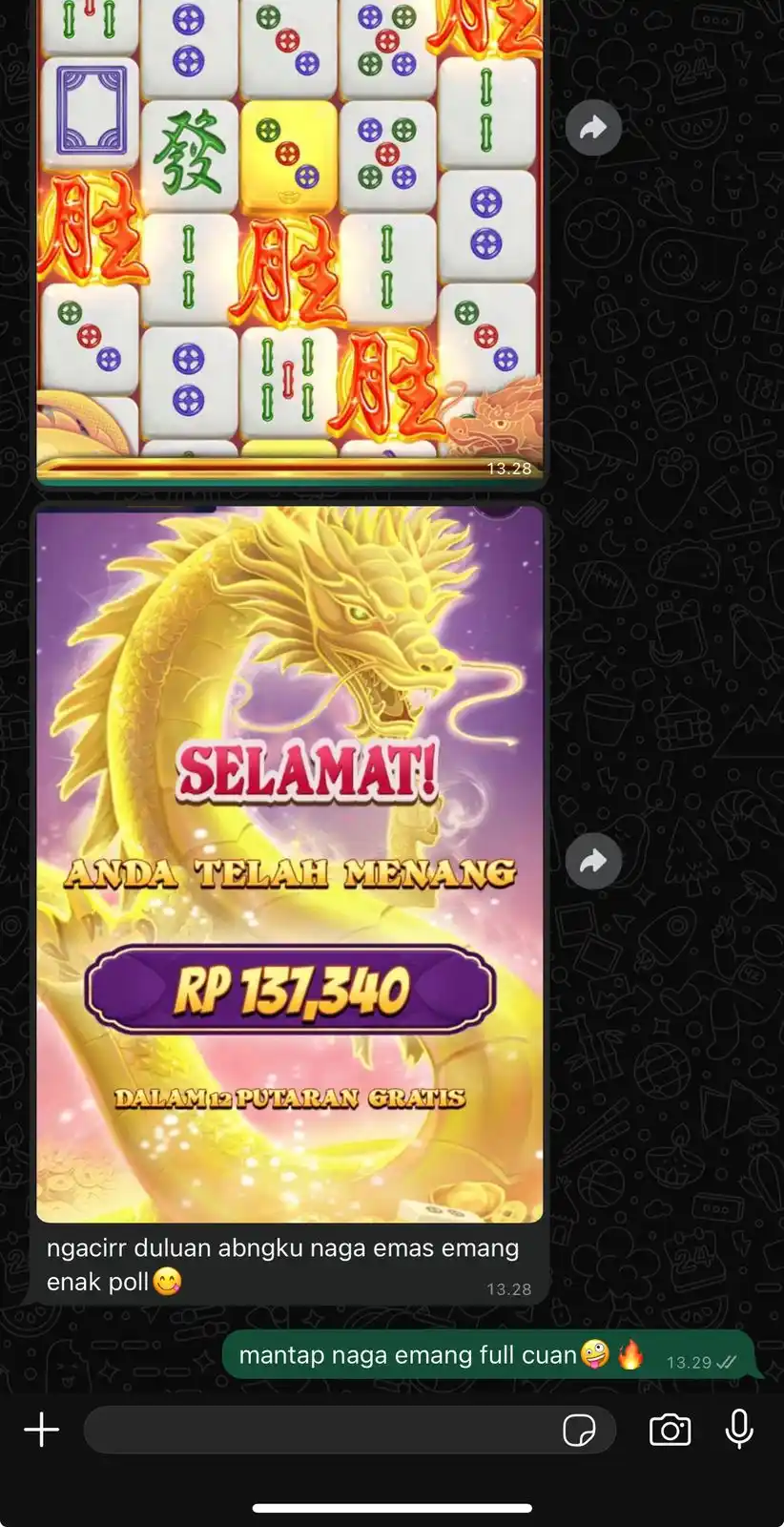 Image from MAHJONG OFFICIAL✅: naga lagi baik hati gas yang belum daftar segera daftra sekarang❗️❗️ ...