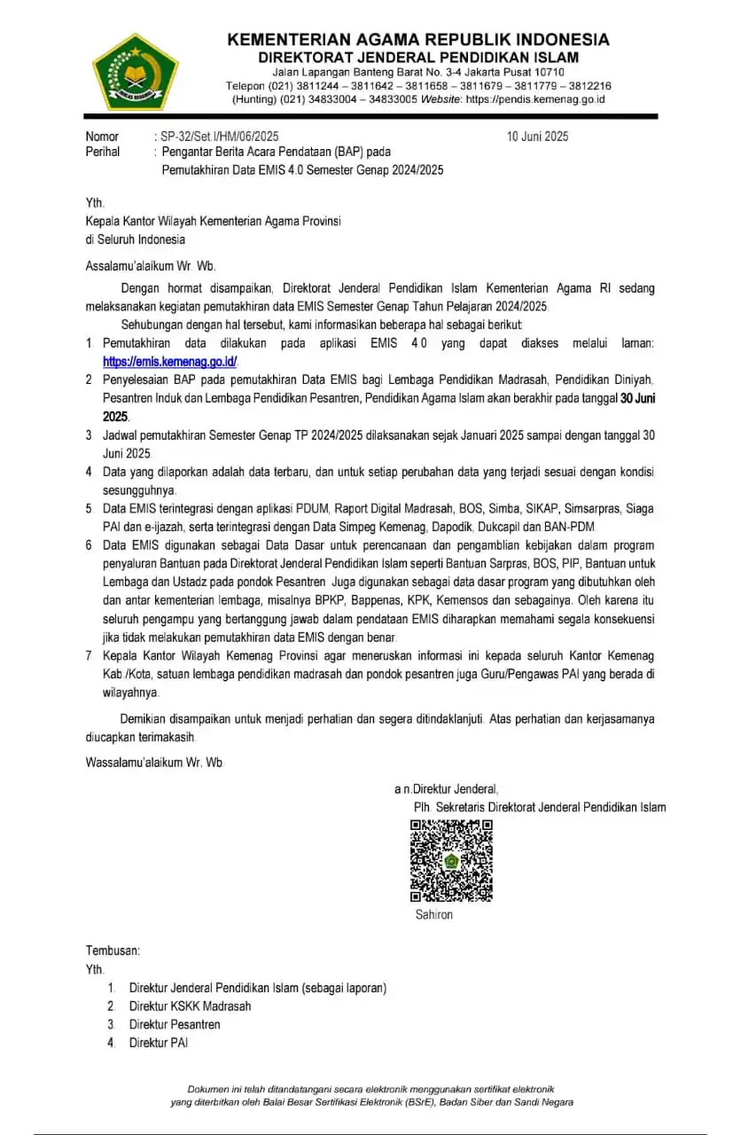 Image from Madrasah Hebat Bermartabat: Pengantar Berita Acara Pendataan (BAP) pada
Pemutakhiran Data EMIS 4....