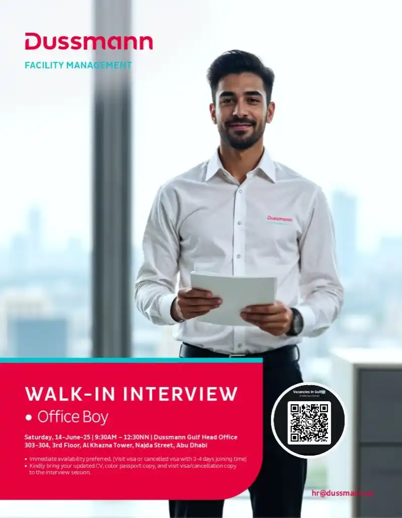 Image from Vacancies In Gulf👔: _Posting Date: 11.06.2025_  Job Position – *Walk In Interview For Offi...