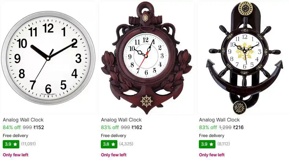 Image from LootDealsOffers | Online Shopping deals 🛍️ Cashback: Shopsy Today Loot Deals 💥💥 Wall Clocks From @₹151 👉Link : https:...