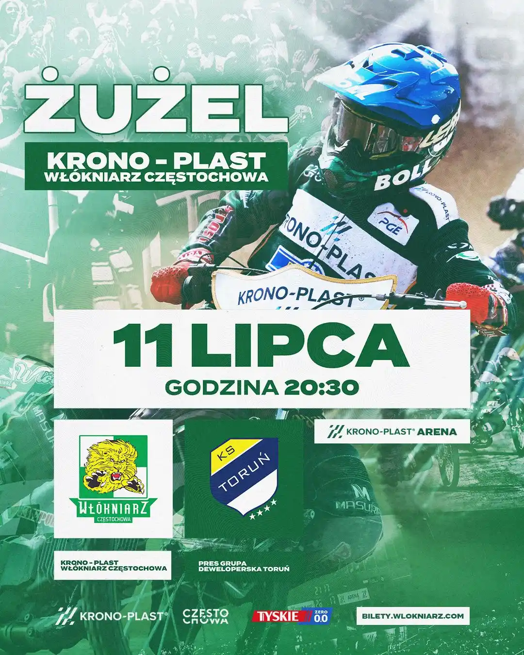 Image from Włókniarz Częstochowa: Wiemy już, że z Pres Grupa Deweloperska Toruń zmierzymy się o godz. 2️...