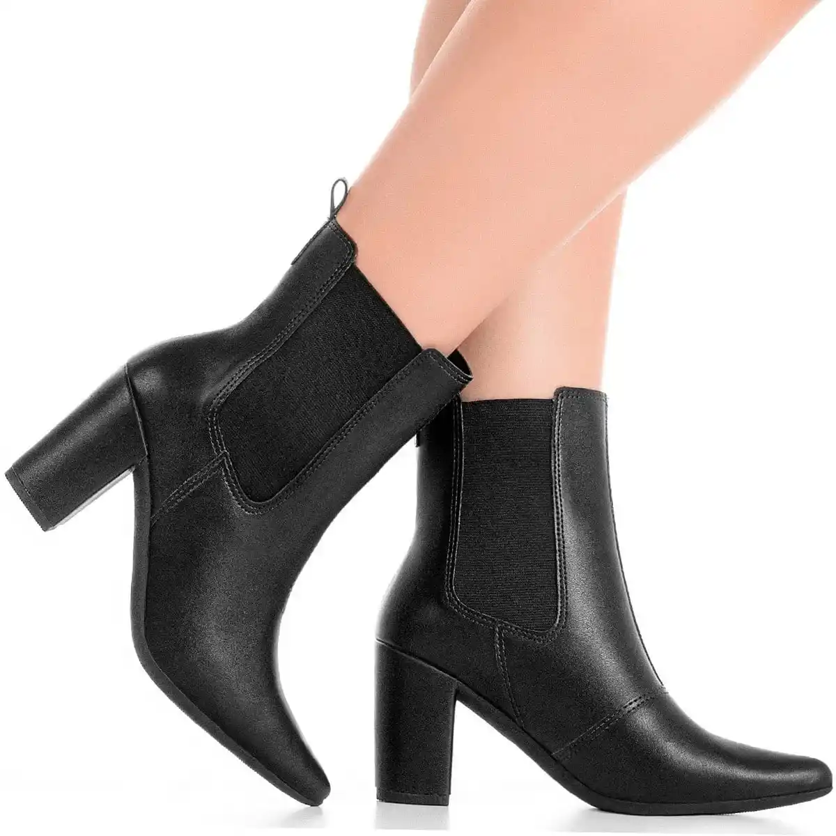 Image from Promo é Bom: Bota Feminina Bico Fino Com Elástico Salto Alto Promoção 💵 Por: R$39...