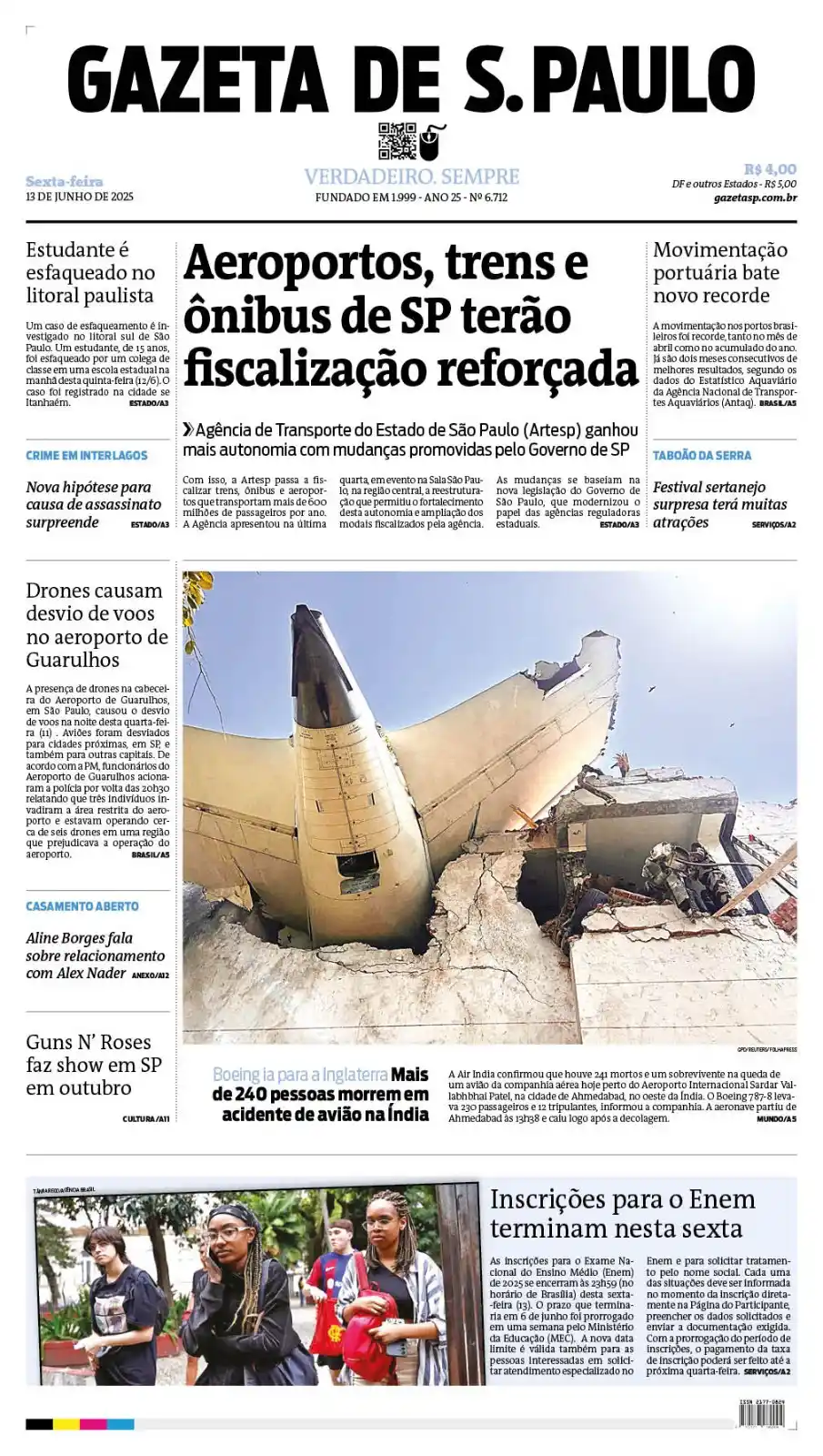 Image from Gazeta de São Paulo: *Confira os destaques de hoje* Leia edição digital na integra https://...