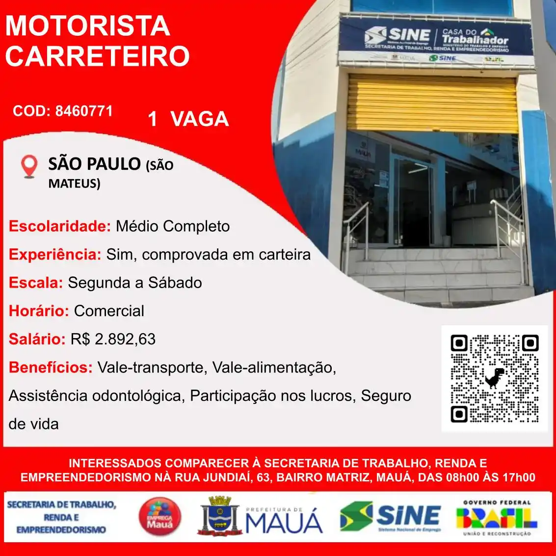 Image from VAGAS CPTR/SINE MAUÁ: De 13/06 até o limite de encaminhamentos. Para o painel de vagas compl...