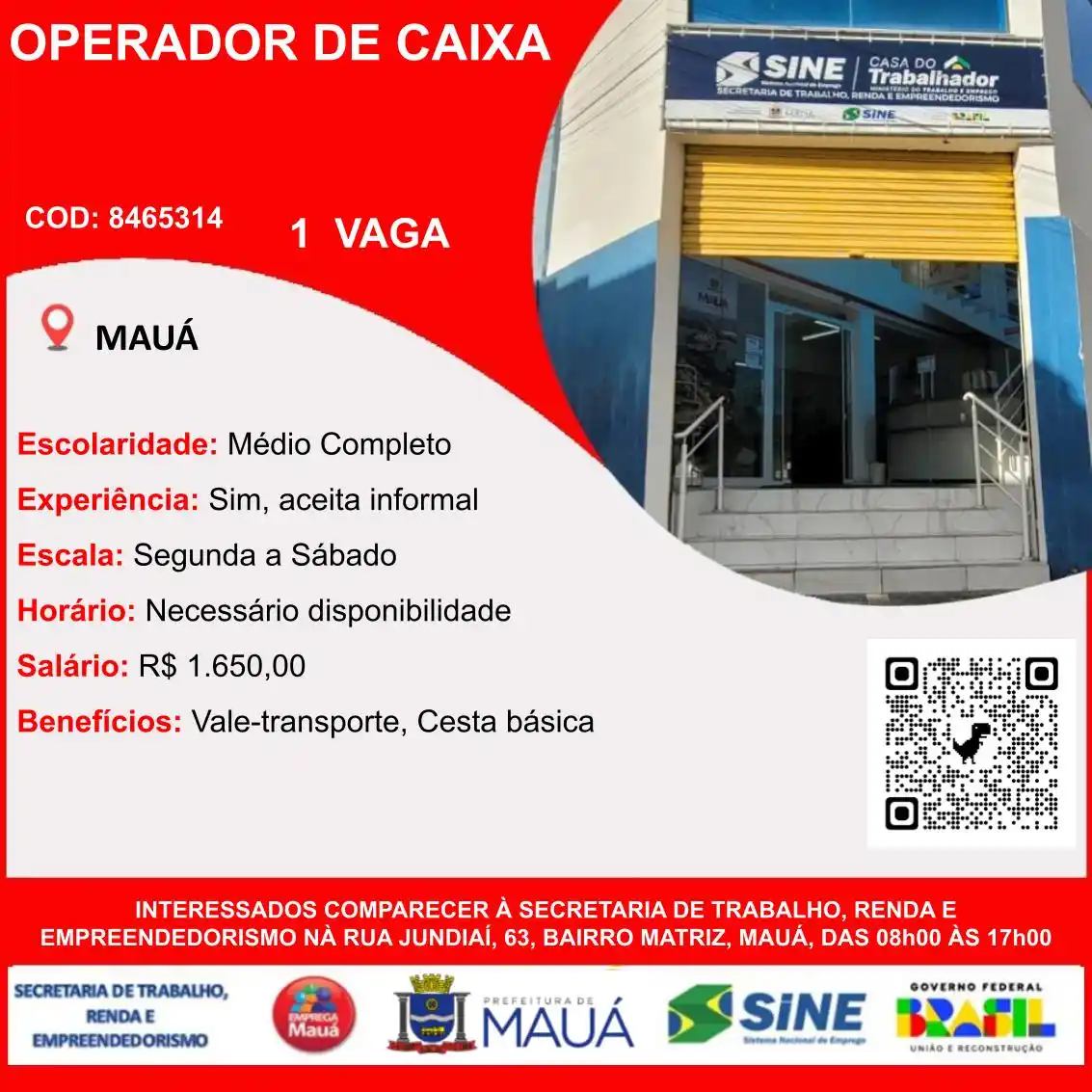 Image from VAGAS CPTR/SINE MAUÁ: De 13/06 até o limite de encaminhamentos. Para o painel de vagas compl...