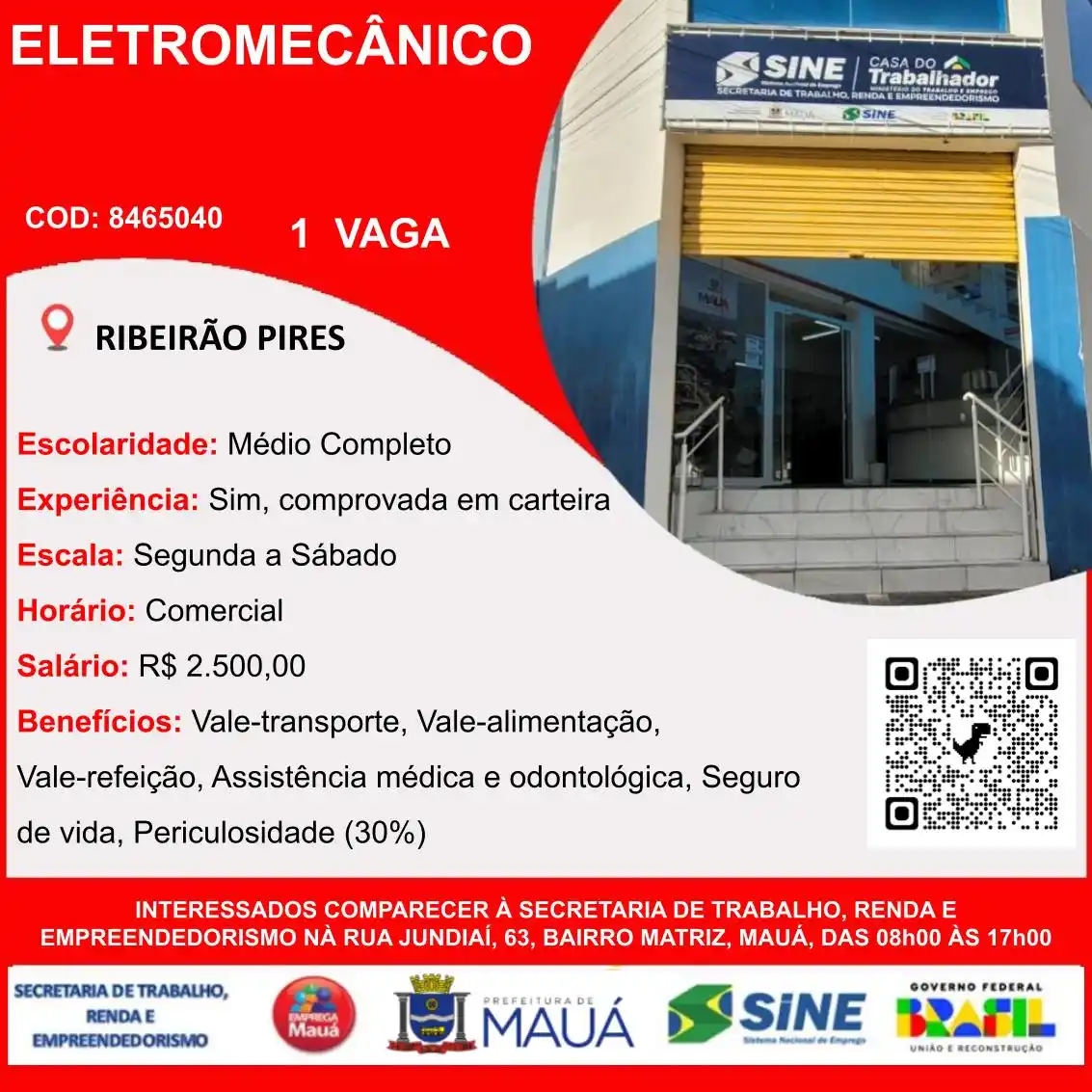 Image from VAGAS CPTR/SINE MAUÁ: De 13/06 até o limite de encaminhamentos. Para o painel de vagas compl...