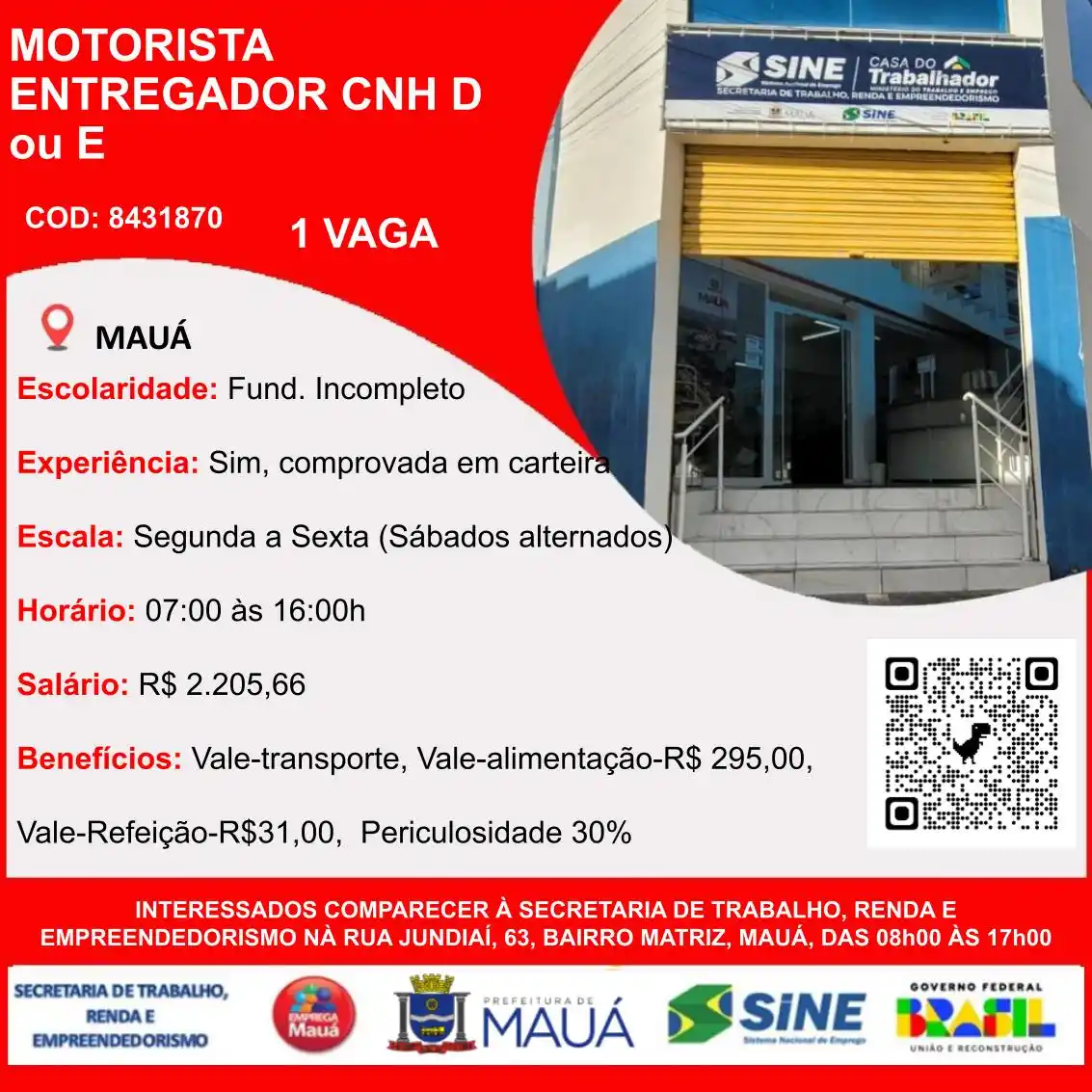 Image from VAGAS CPTR/SINE MAUÁ: De 13/06 até o limite de encaminhamentos. Para o painel de vagas compl...