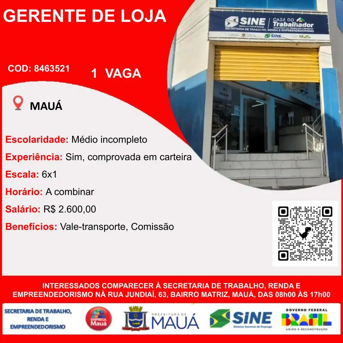 Image from VAGAS CPTR/SINE MAUÁ: De 13/06 até o limite de encaminhamentos. Para o painel de vagas compl...