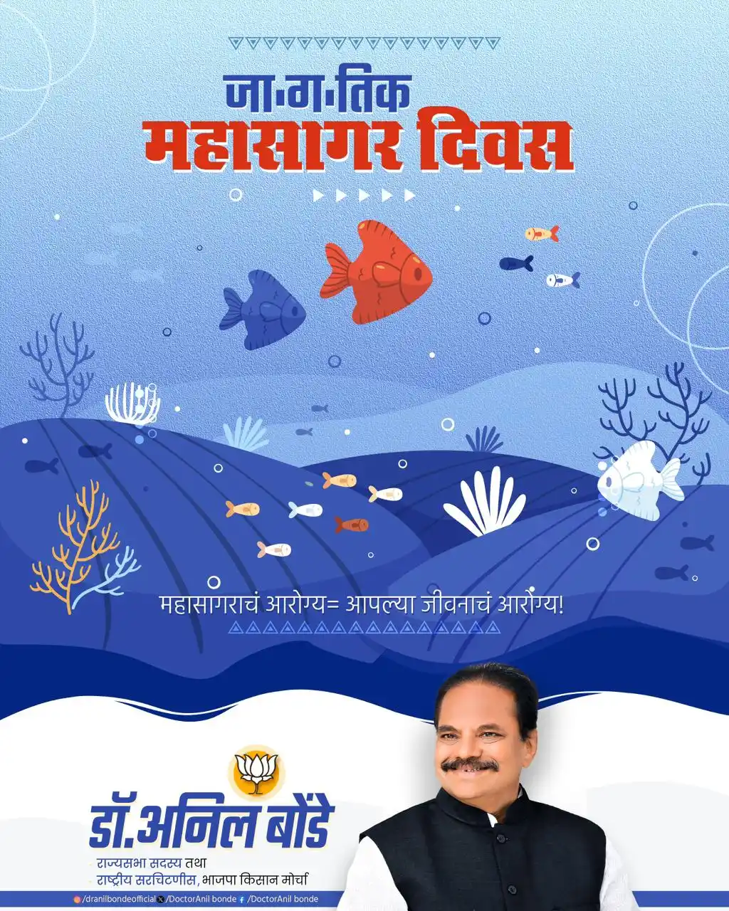 Image from Dr. Anil Bonde: जागतिक महासागर दिवस सागरचं रक्षण = निसर्गाचं रक्षण = आपलं भविष्य! एक...