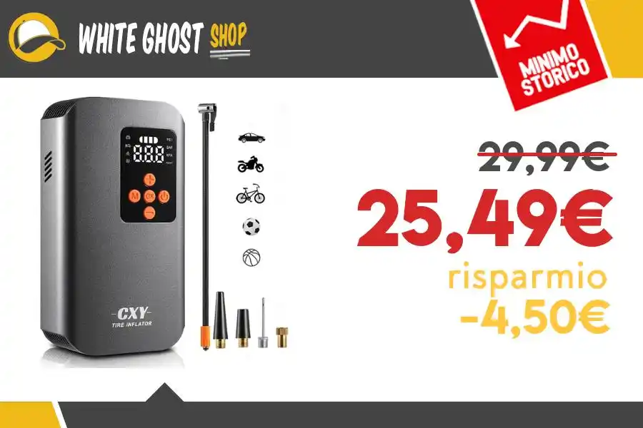 Image from Offerte e sconti fai da te: 🔥 MINIMO STORICO • *CXY 7500mah Compressore Aria Portatile Auto, Ele...
