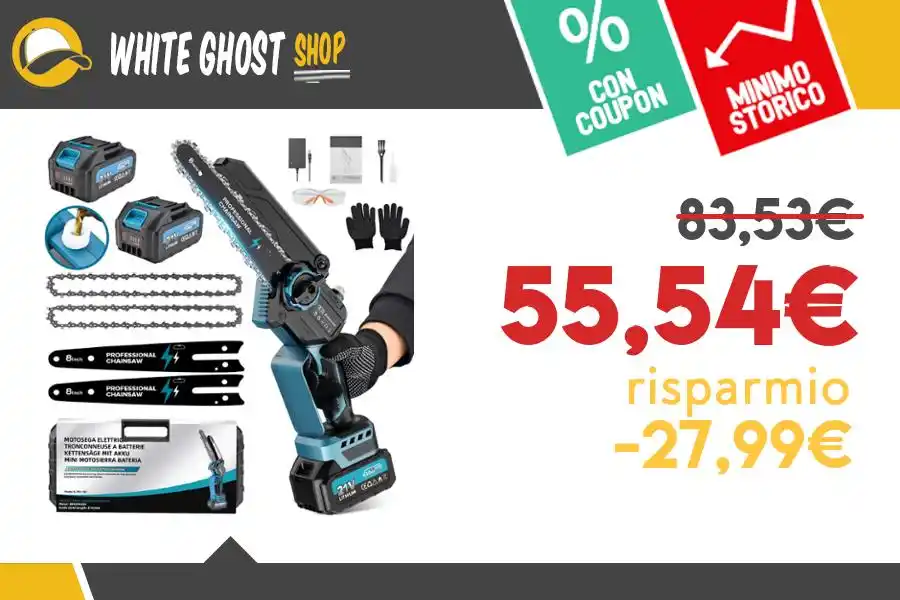 Image from Offerte e sconti fai da te: 🔥 MINIMO STORICO • *Motosega a Batteria, Mini Motosega Elettrica a B...
