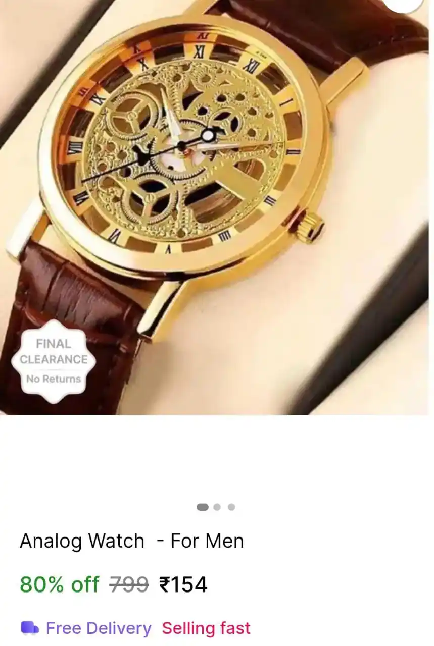 Image from Great Deals Hub PRO: Premium Analog watch for Men @154 Looto before price changes https:...