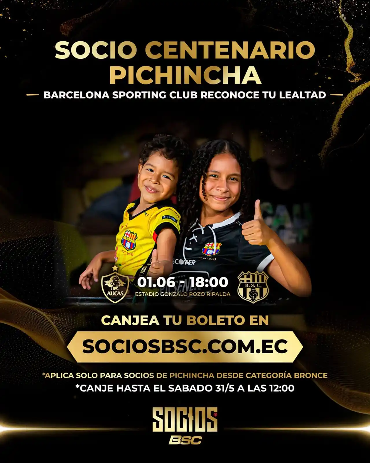 Image from SOCIOS BSC: ποΈπ ππ¨ππ’π¨ πππ§πππ§ππ«π’π¨ de Pichincha, canjea tu boleto οΏ½...